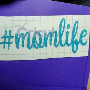 Turquoise sparkle #momlife vinyl decal